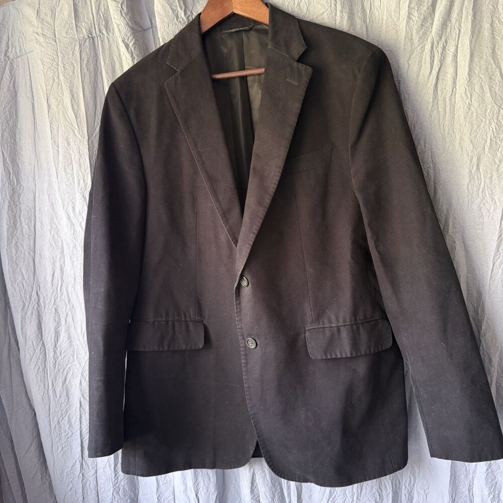 Banana Republic Modern Fit Cotton Blazer Jacket Mens 42R Black Casual Suit Sport